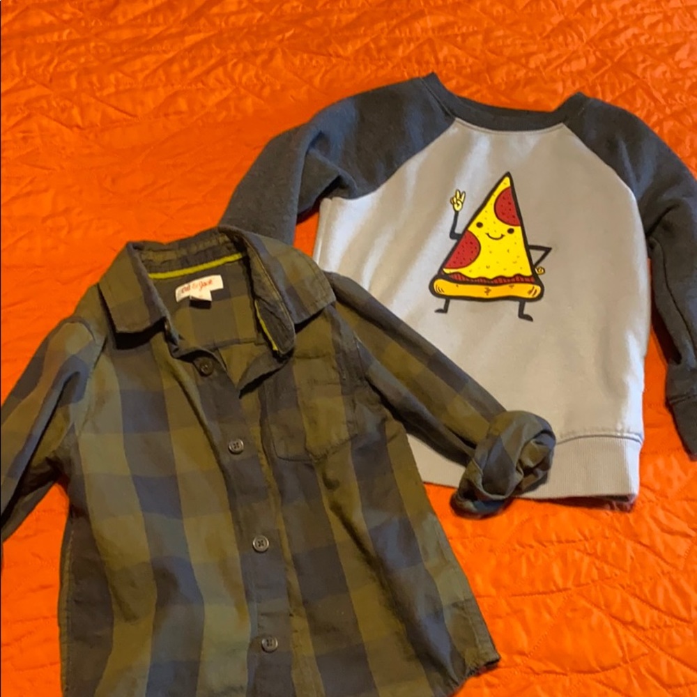 Button down and pull over sweatshirt